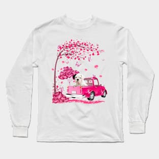 Valentine's Day Love Pickup Truck White Boxer Long Sleeve T-Shirt